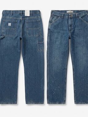 Lee Carpenter Jeans Relaxed Pockets Hammer Loop Paint Splattered 40x32